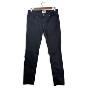 paige peg skinny jeans women 29 black stretch denim minimalist edgy sleek casual